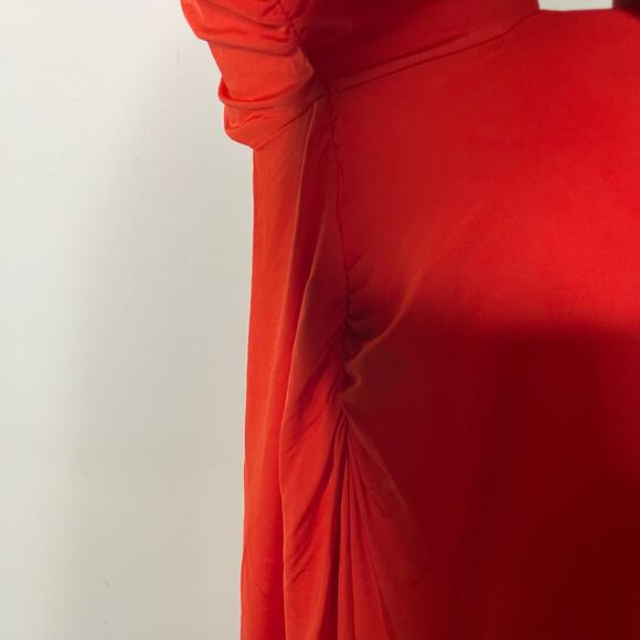 Atlein Cut Out Sleeveless Orange Maxi Long Dress side Split sz XL - Picture 7 of 8